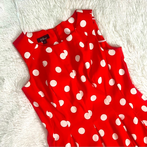 AGB Orange and White Polka Dot Dress - Picture 2 of 7